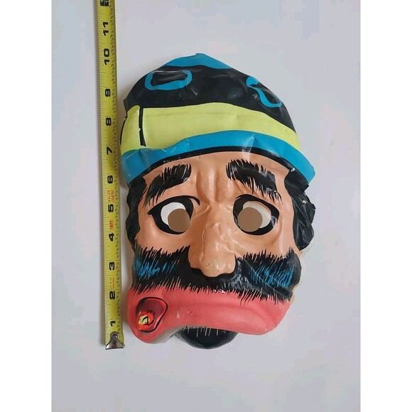 Vintage Plastic Mask Halloween Bum Hobo W/Cigar Ben Cooper? Original Price $.39 - Picture 4 of 7